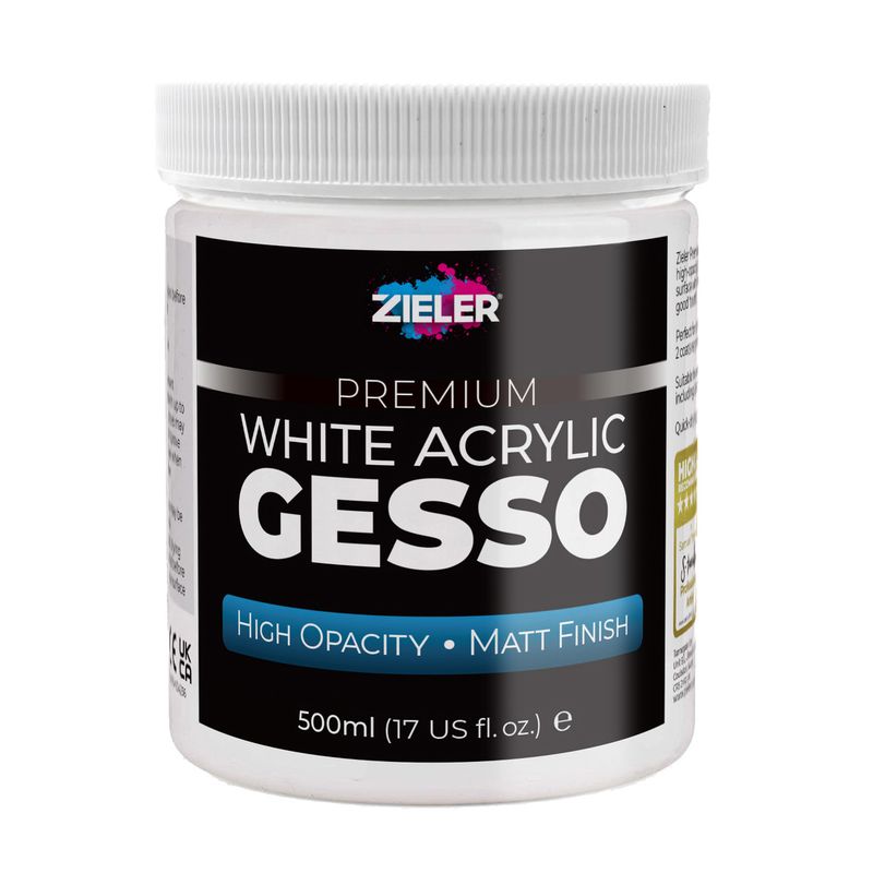 Zieler Premium White Acrylic Gesso (500ml)