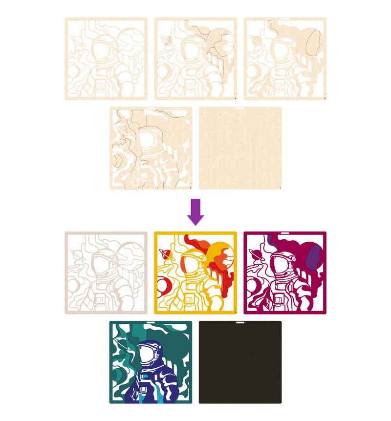 Splat Planet Wood Art Kit - Space