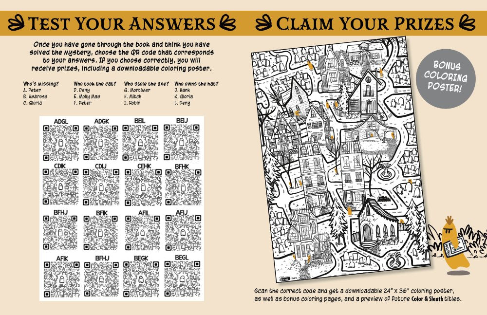 Color & Sleuth: Ghost Town - A Spooky Colouring Mystery Book
