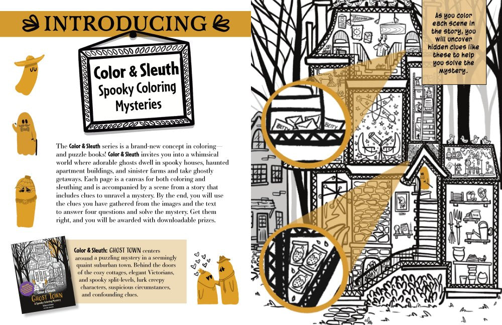 Color & Sleuth: Ghost Town - A Spooky Colouring Mystery Book
