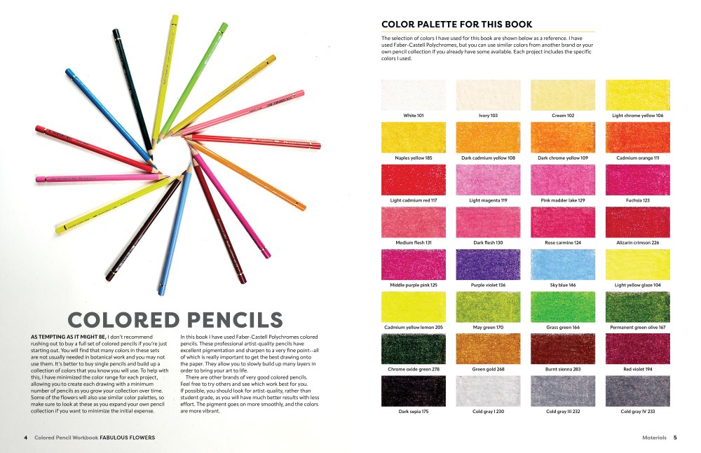 Coloured Pencil Workbook: Fabulous Flowers