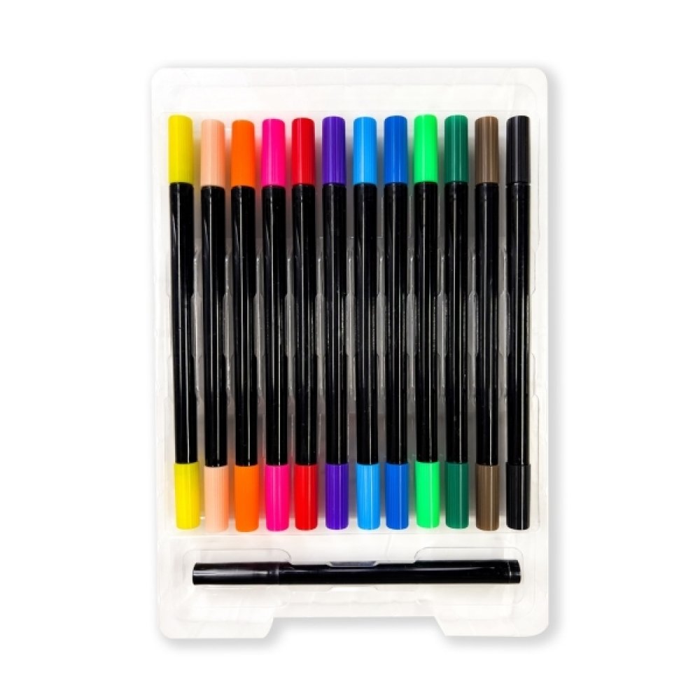 Elements Dual Brush Tip Markers Set (30 Pieces)