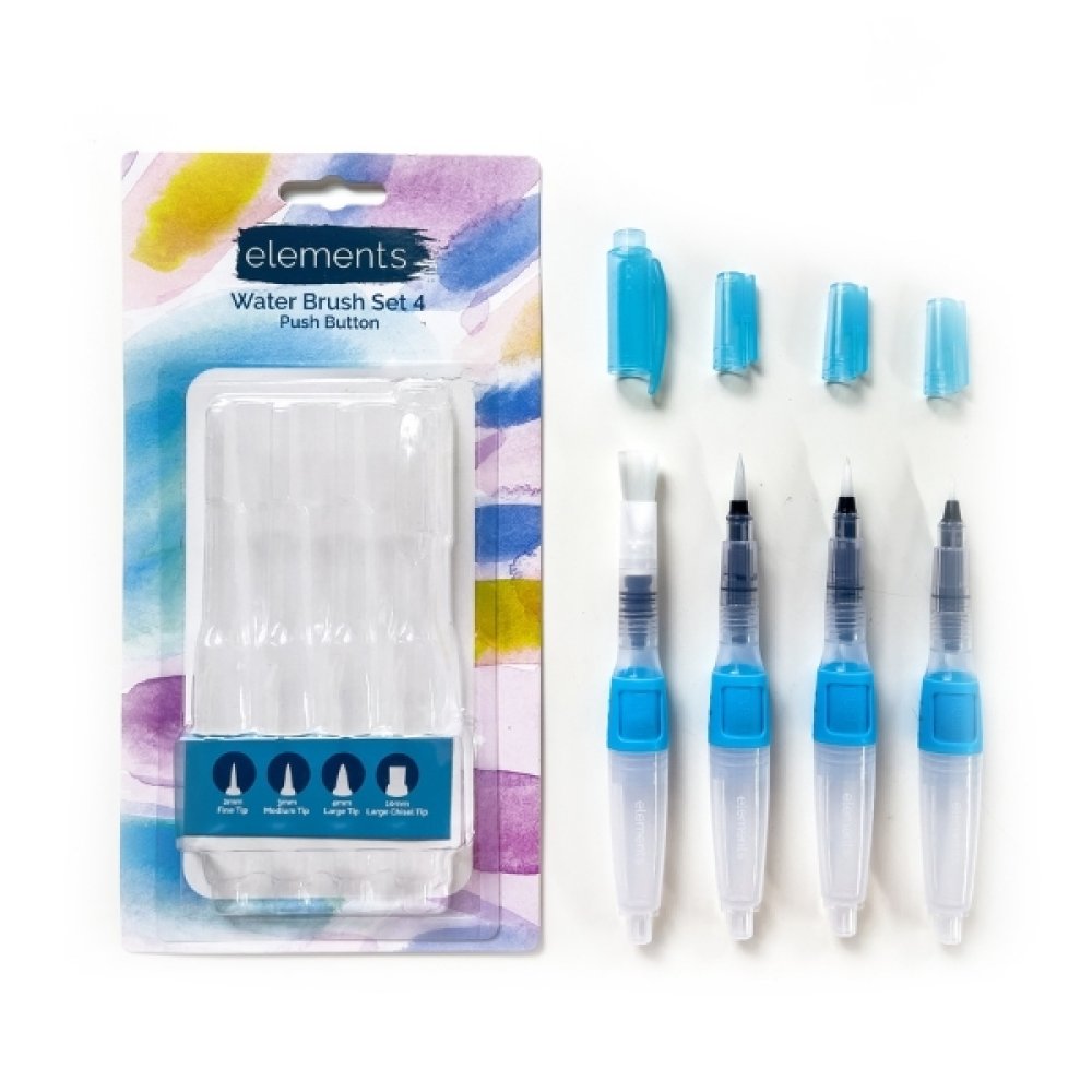 Elements Push Button Waterbrush (Pack of 4)