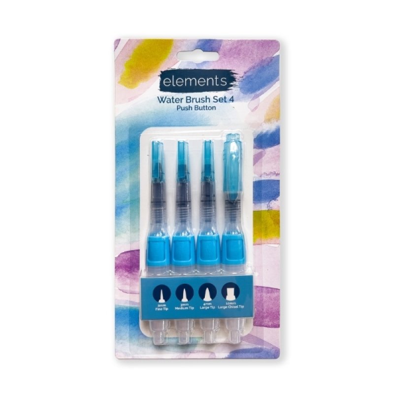 Elements Push Button Waterbrush (Pack of 4)