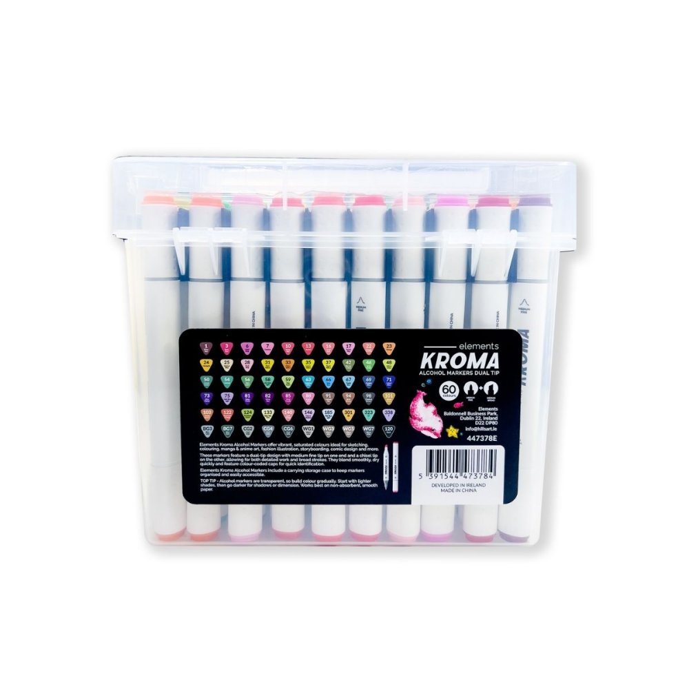 Elements Kroma Alcohol Markers Box Set (60 Pieces)