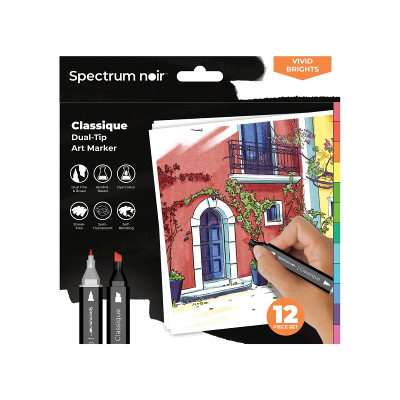 Spectrum Noir Classique Markers - Vivid Bright (12 Pack)
