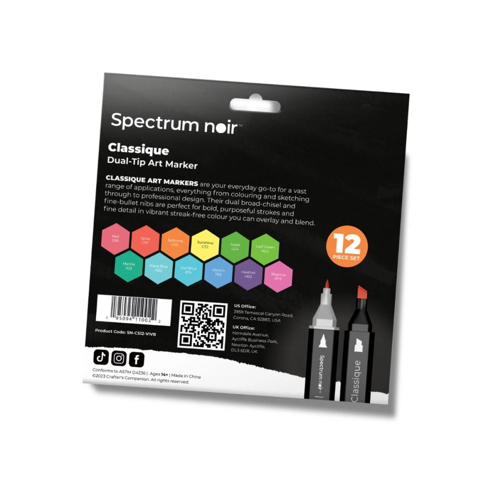 Spectrum Noir Classique Markers - Vivid Bright (12 Pack)