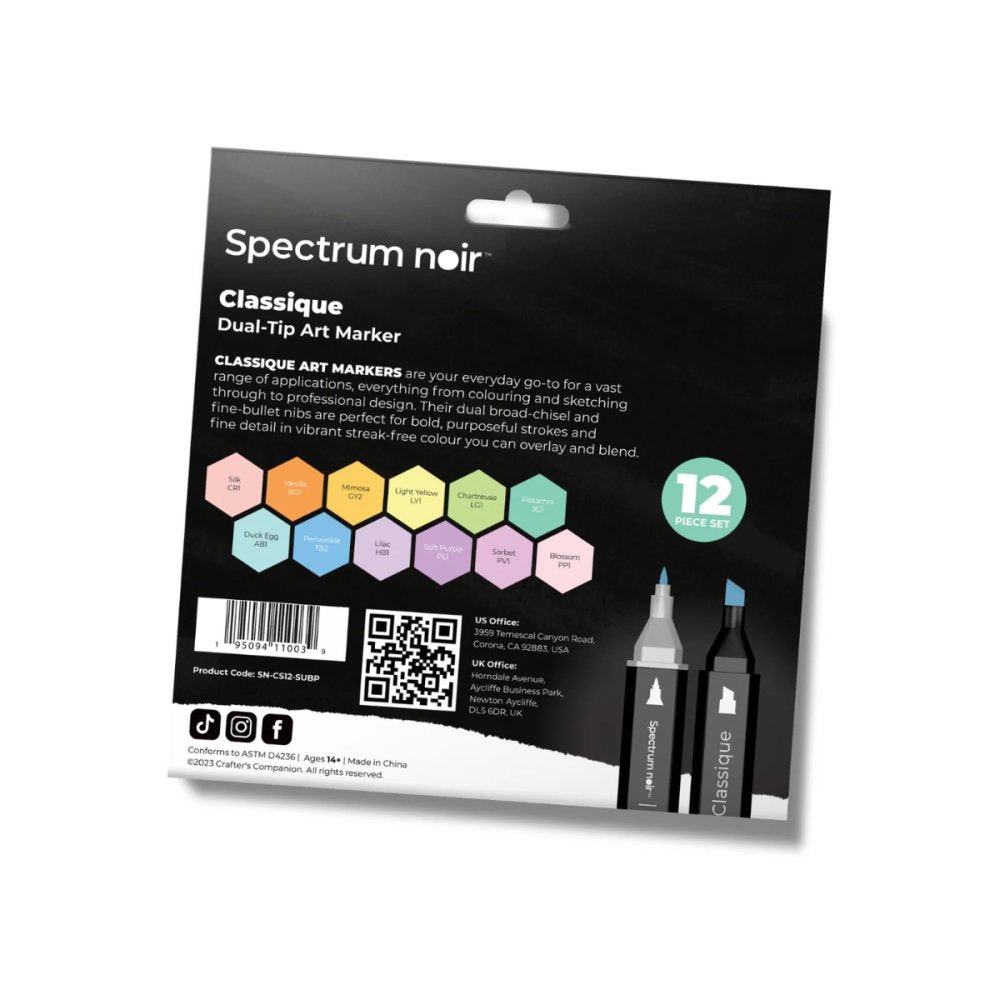 Spectrum Noir Classique Markers - Pastel (12 Pack)