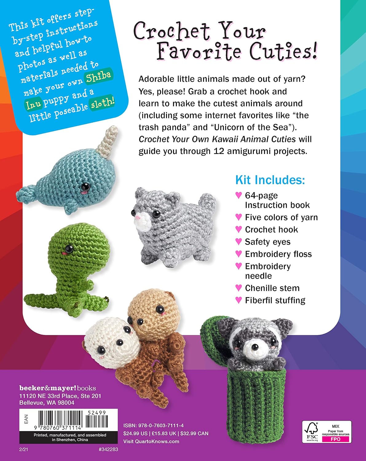Crochet Your Own Kawaii Animal Cuties Kit