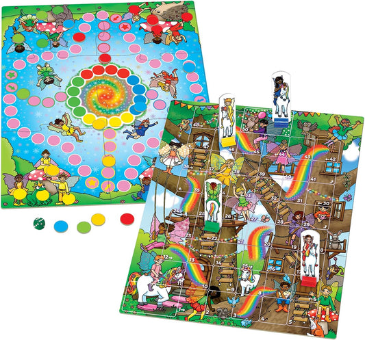 Orchard Toys Fairy Snakes and Ladders and Ludo