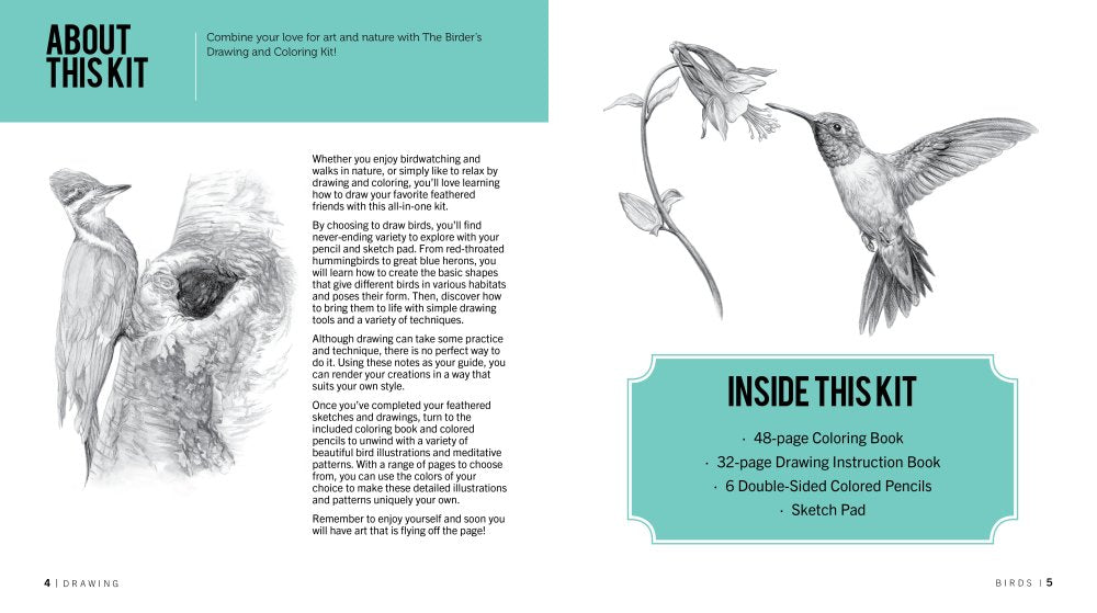 The Birders Drawing and Colouring Kit