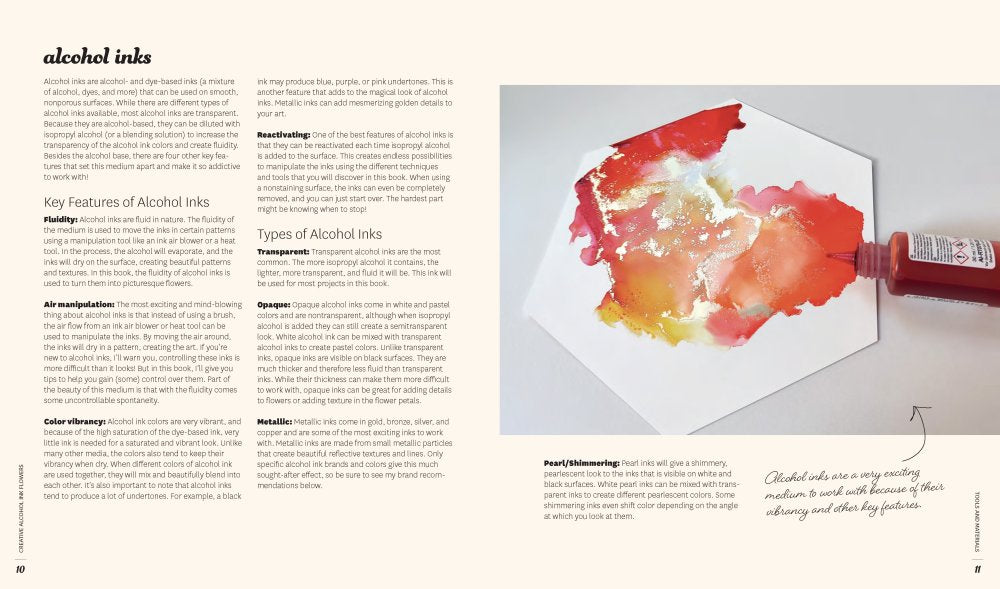 Creative Alcohol Ink Flowers Book