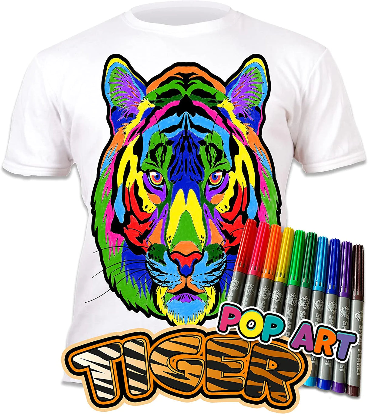 Splat Planet PYO T-Shirt: Tiger (Size 7-8 Years)