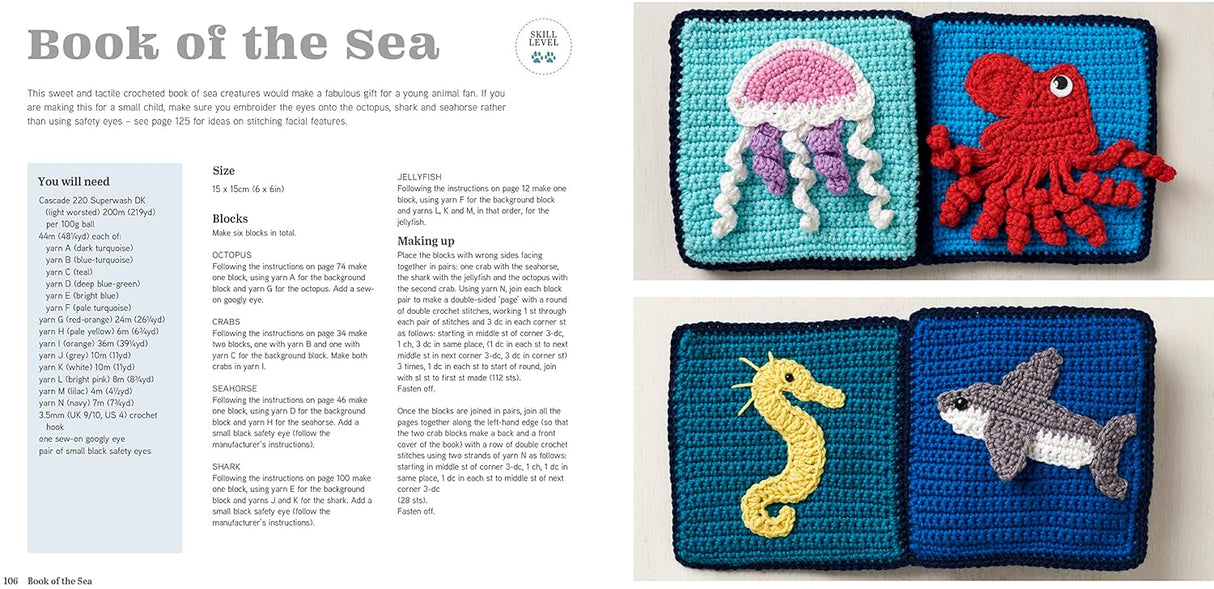 Animal Granny Squares Crochet Book by Leonie Morga