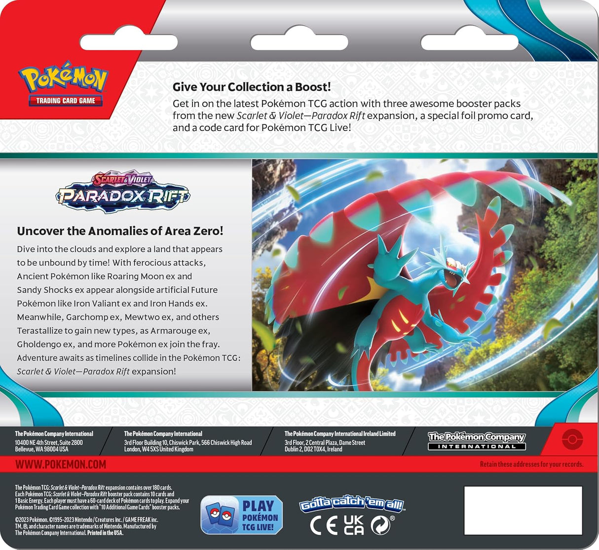 Pokémon TCG: Scarlet & Violet Paradox Rift - 3 Pack Blister Cetitan