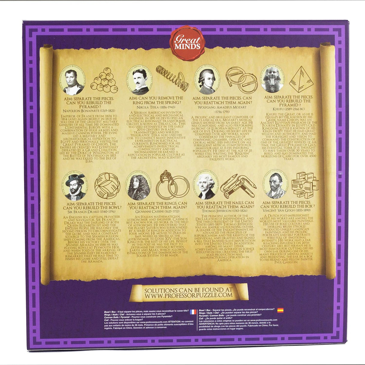 Professor Puzzles Great Minds Brain Teaser Puzzle Set of 8