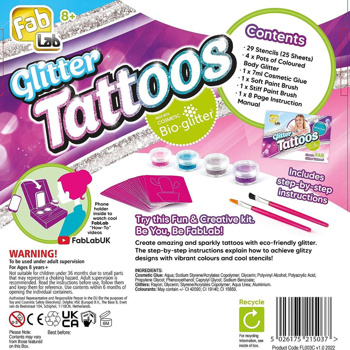 FabLab Glitter Tattoos Kit