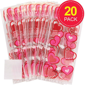 Hearts Cellophane Gift Bags (Pack of 20)