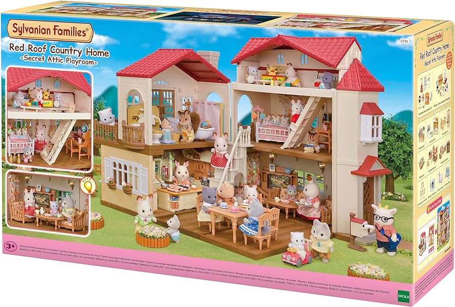 Sylvanian Families Red Roof Country Home Secret Attic Playroom Set