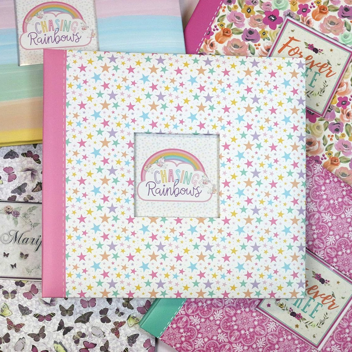 12x12 Scrapbook Album - Chasing Rainbows