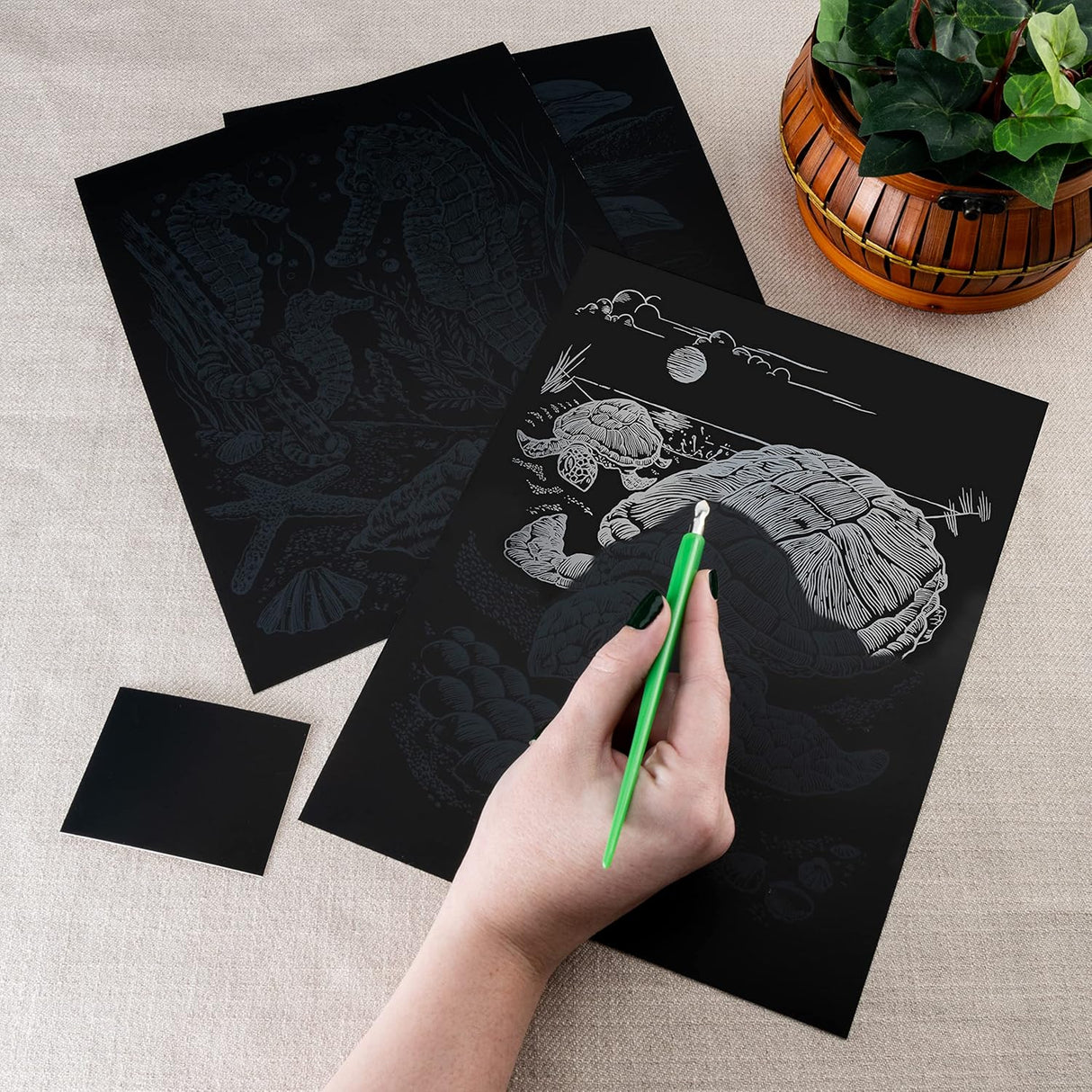 Engraving Art Silver Foil Set (3 Piece)