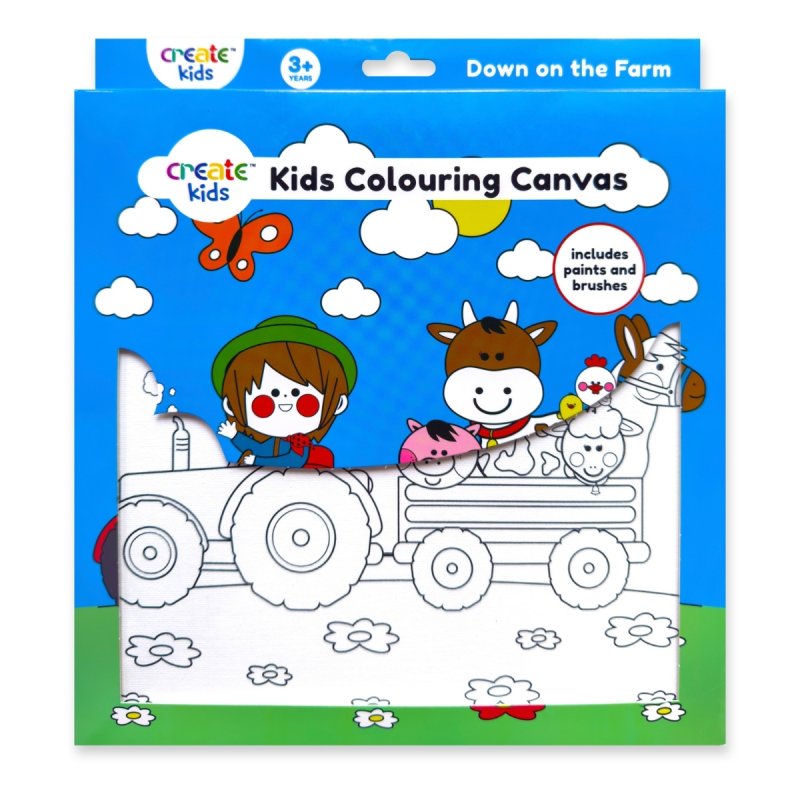 Create Kids Colouring Canvas - Down on the Farm