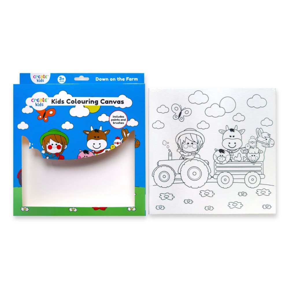 Create Kids Colouring Canvas - Down on the Farm