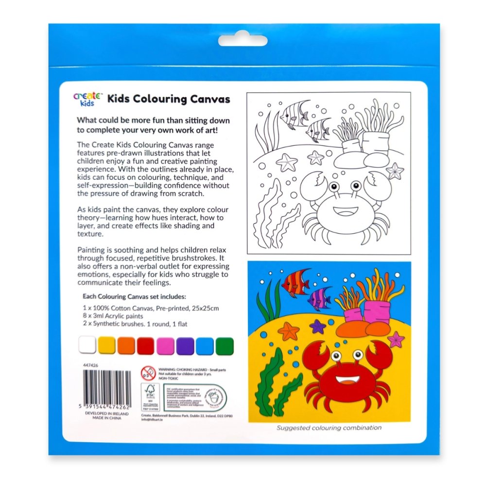 Create Kids Colouring Canvas - Sea Life