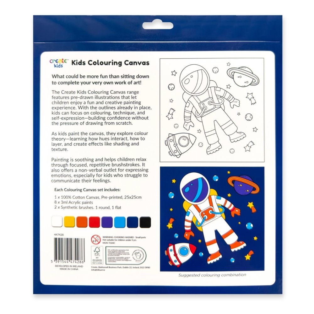 Create Kids Colouring Canvas - Space Travel