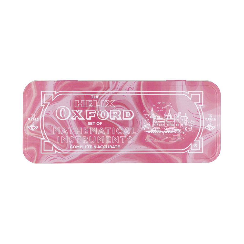 Helix Oxford Maths Set in Tin - Marble Pink