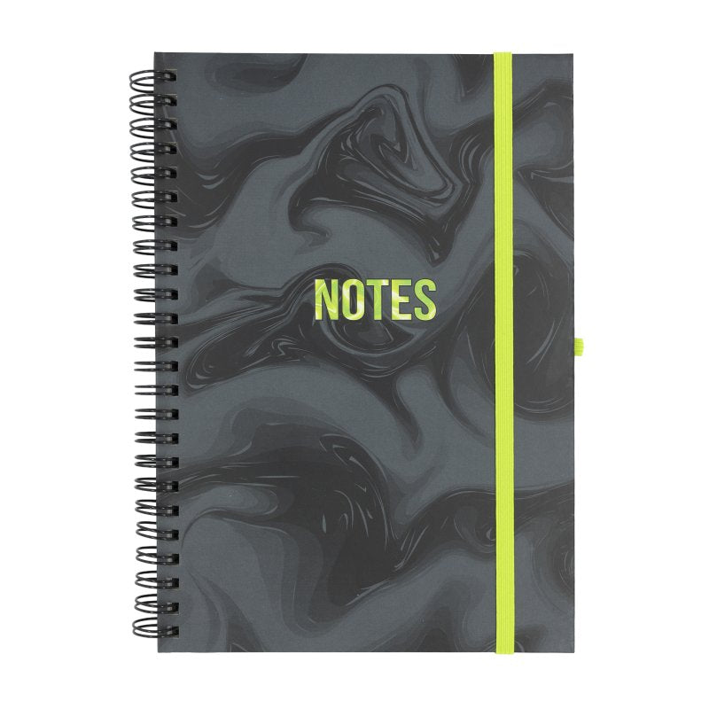 Helix Oxford Spiral Notebook A5 - Marble Black/Green