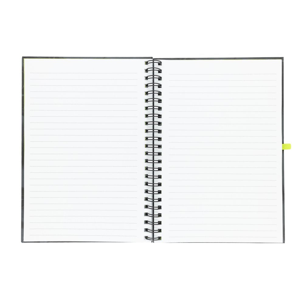 Helix Oxford Spiral Notebook A5 - Marble Black/Green