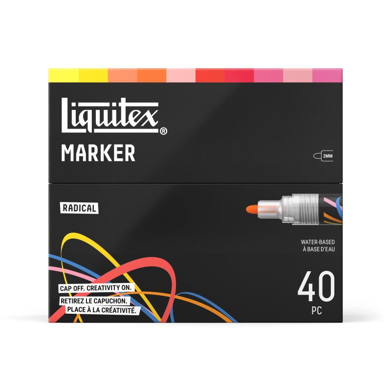 Liquitex Marker set packaging with colorful swatches on a white background