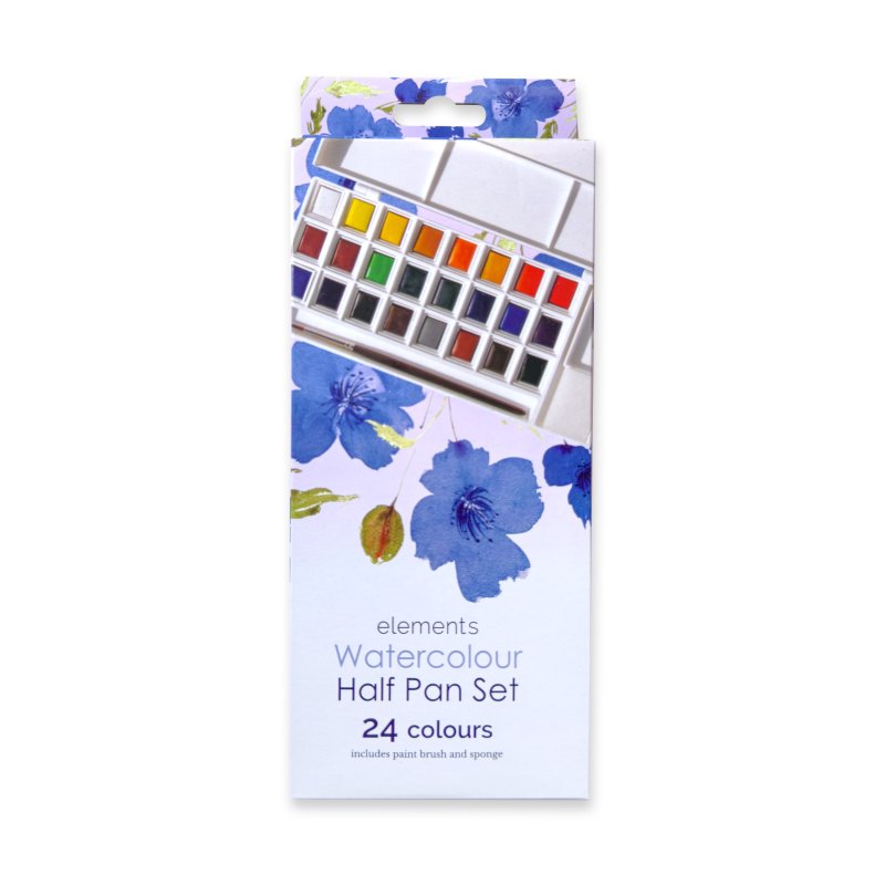 Elements Watercolour 24 Half Pan Set
