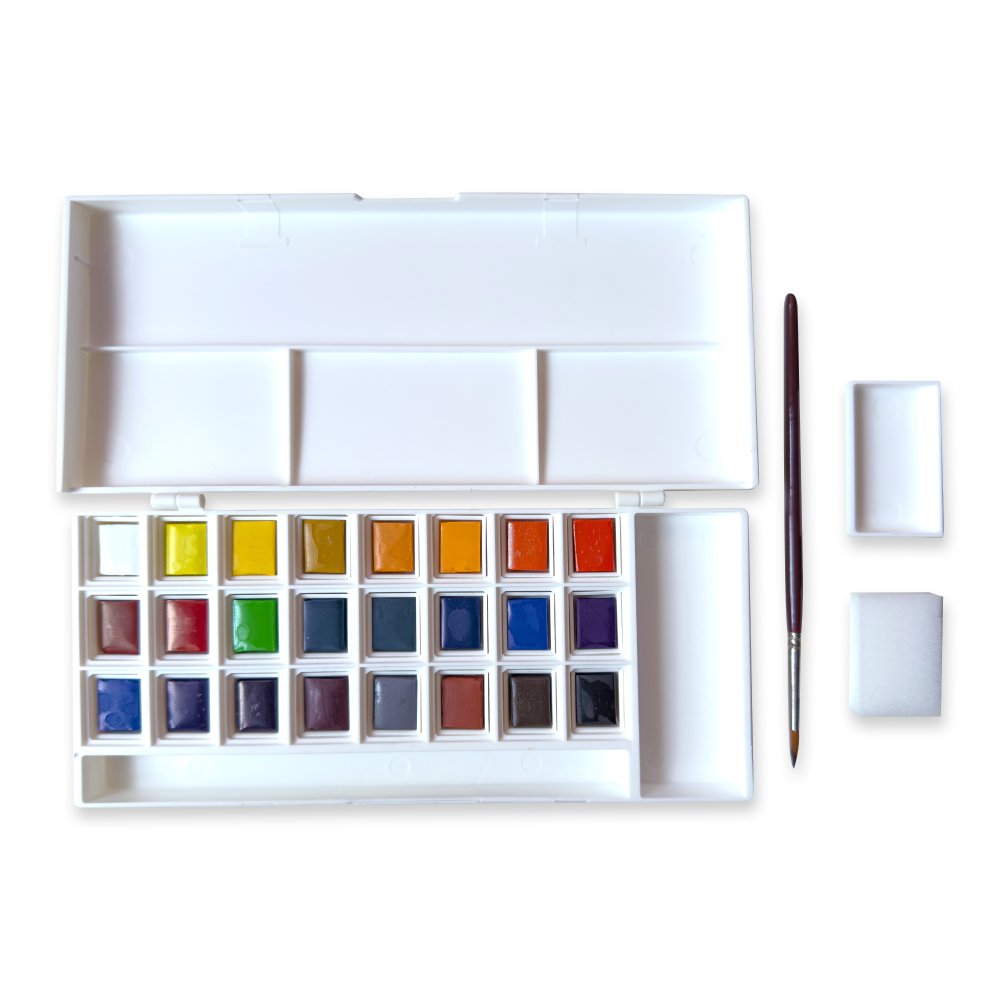 Elements Watercolour 24 Half Pan Set