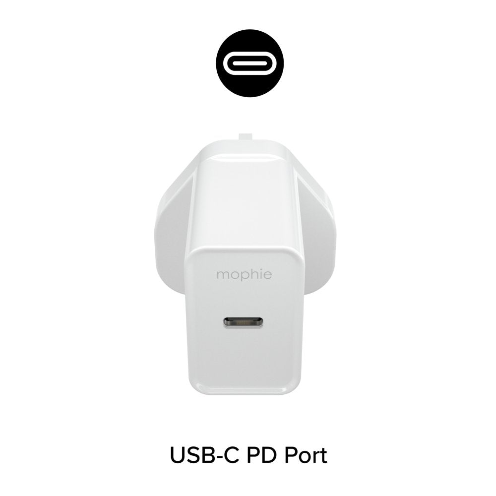 Mophie Essentials ACC Power Adapter USB-C 20W PD - White UK