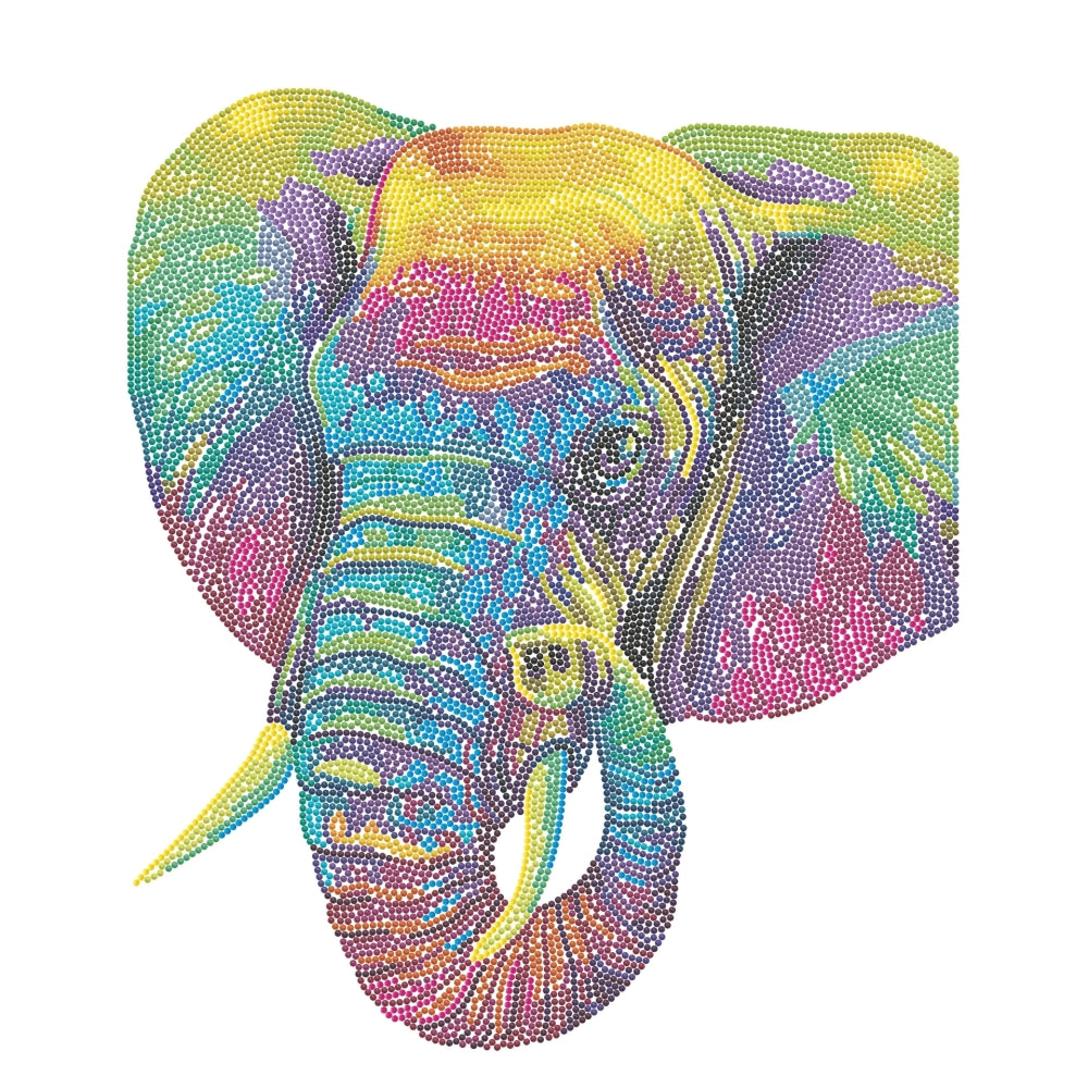 Diamond Dotz Flock Canvas 35x46cm Kit - Neon Elephant