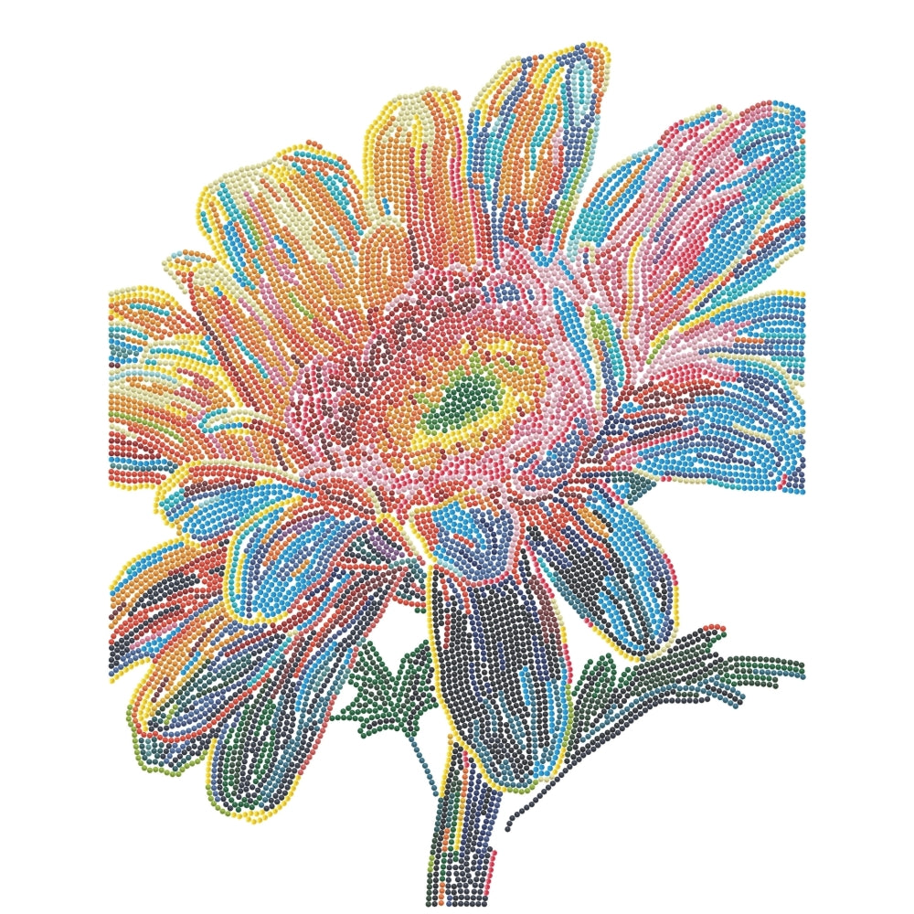 Diamond Dotz Flock Canvas 35x46cm Kit - Neon Gerbera