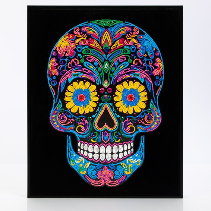 Diamond Dotz Flock Canvas 35x46cm - Neon Sugar Skull