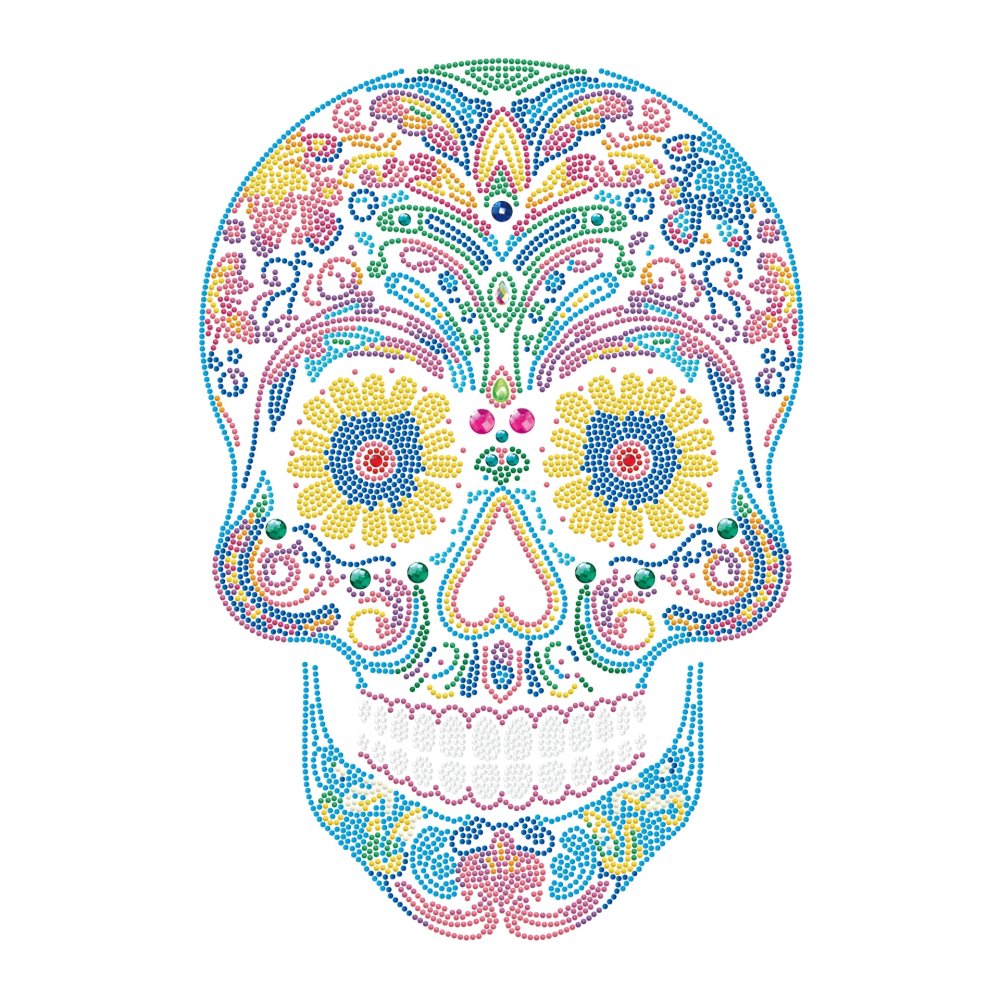 Diamond Dotz Flock Canvas 35x46cm - Neon Sugar Skull