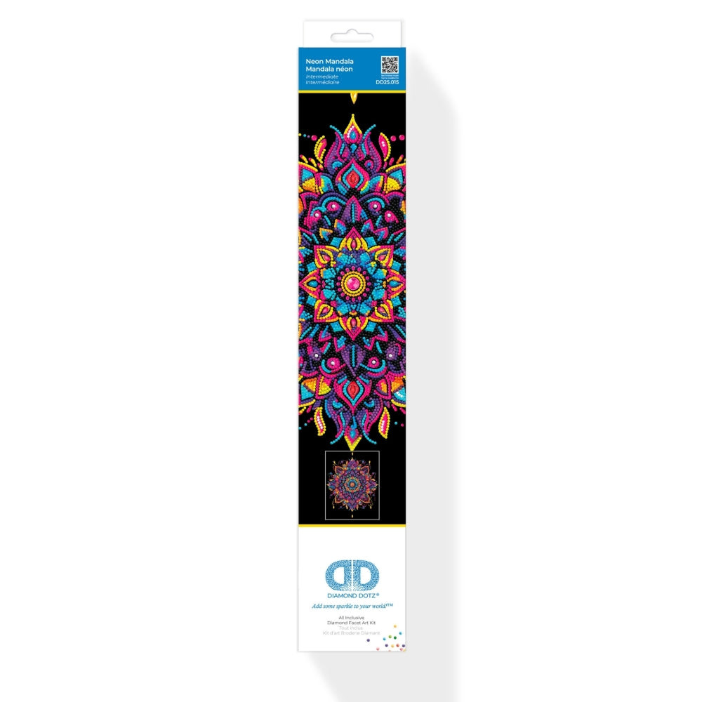 Diamond Dotz Flock Canvas 35x46cm Kit - Neon Mandala