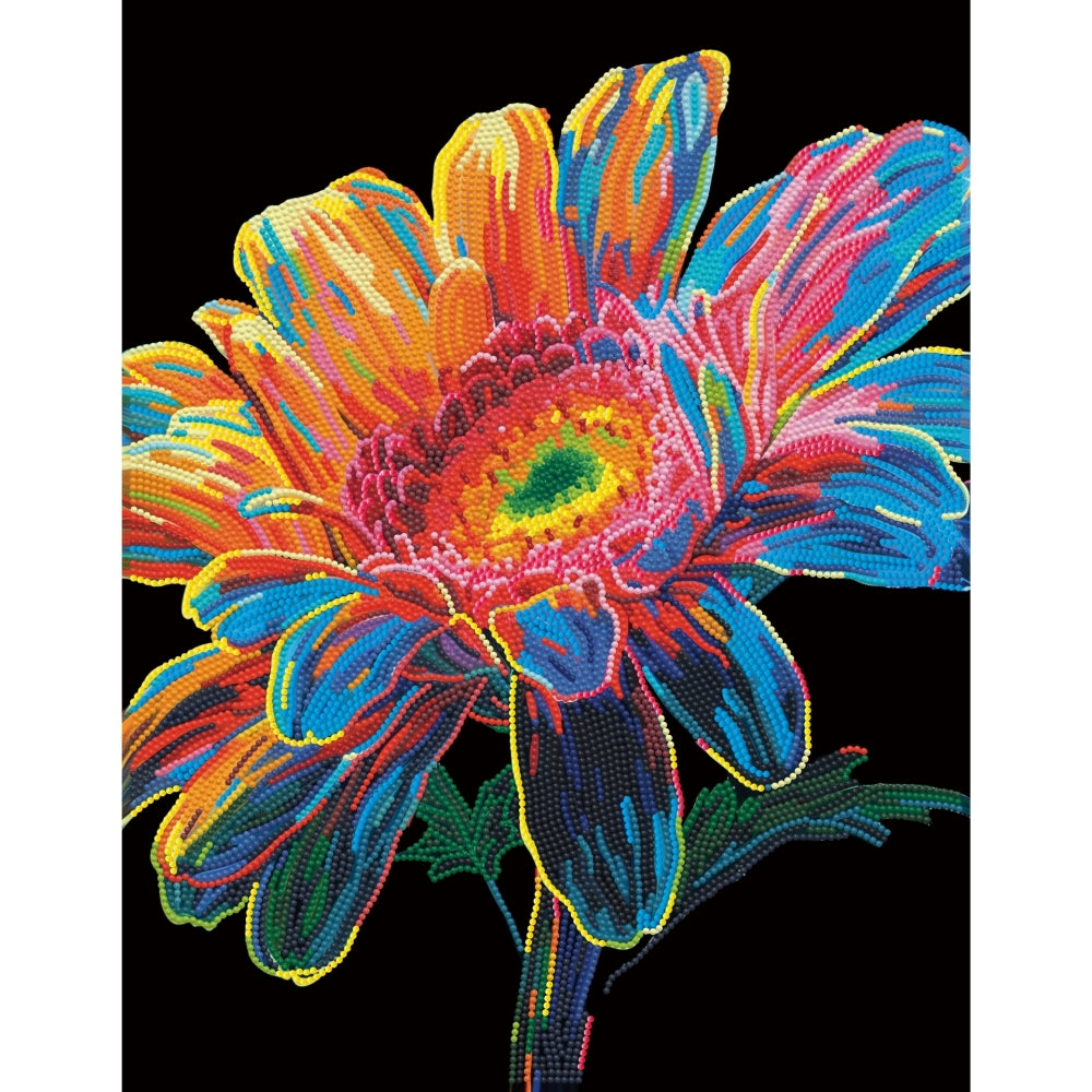 Diamond Dotz Flock Canvas 35x46cm Kit - Neon Gerbera