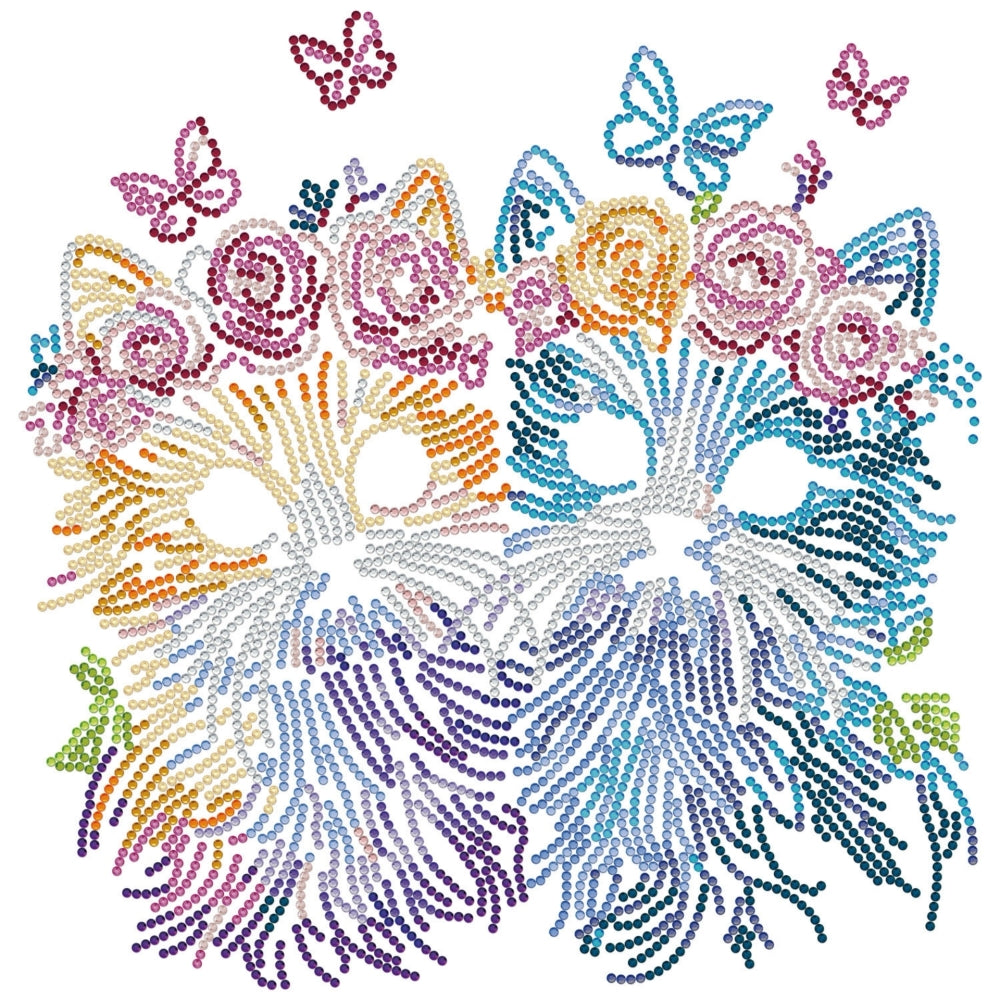 Diamond Dotz Stretch Canvas 30x30cm - Floral Kitten