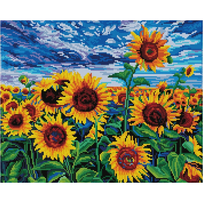 Diamond Dotz Stretched Canvas 40x50cm - Landscape with Sunflowers