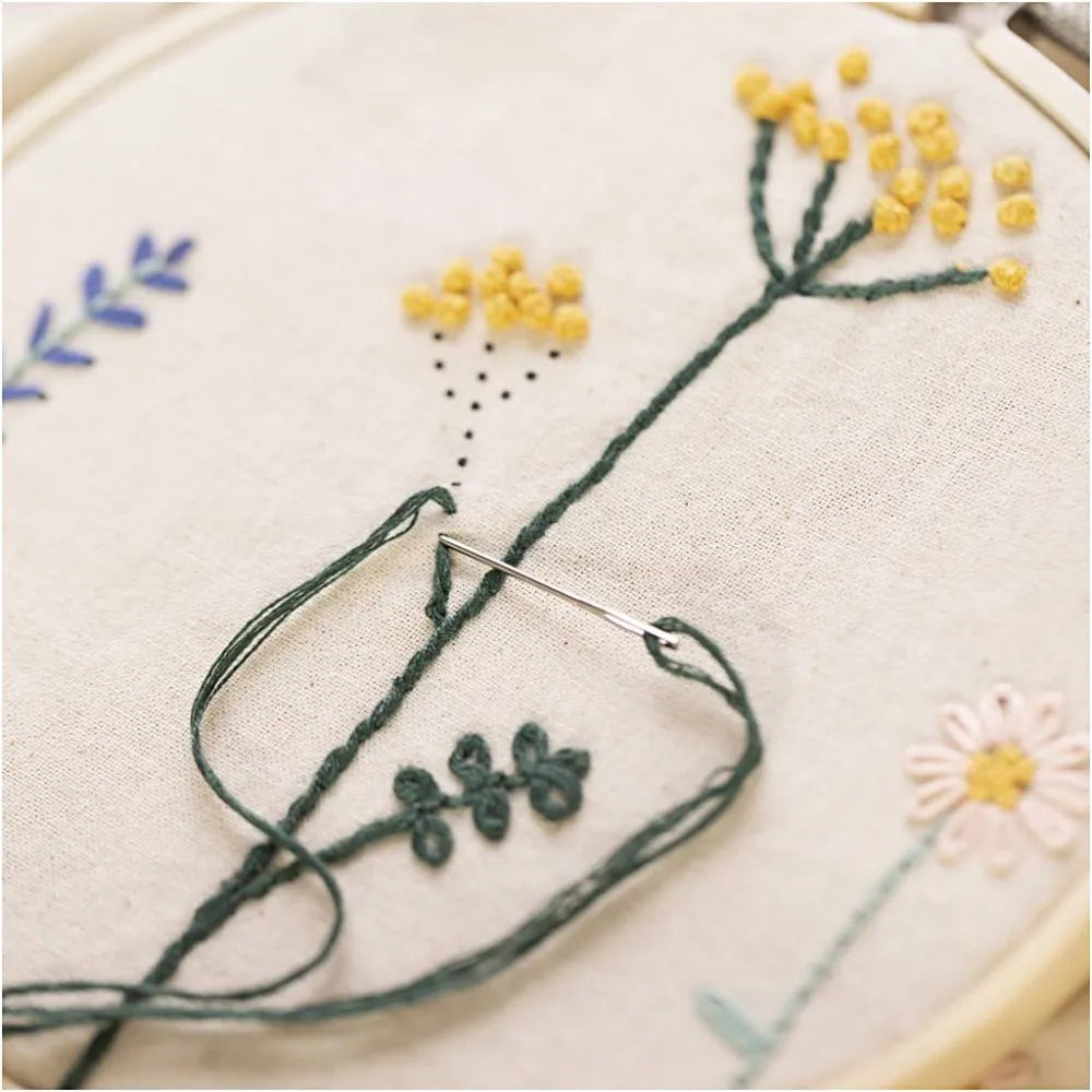 Starter Craft Kit Embroidery Flowers Tote Bags & Ring