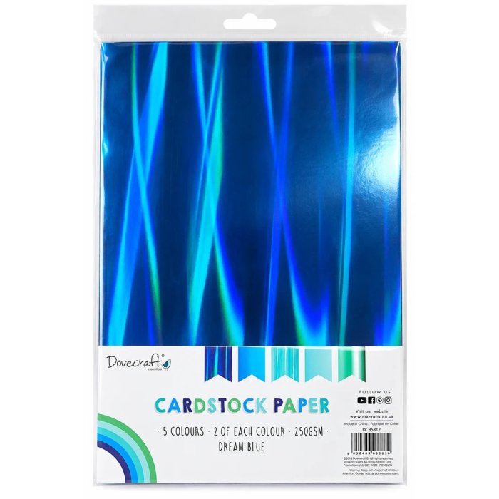 DoveCraft A4 Metallic Card - Dream Blue (10 Pack)