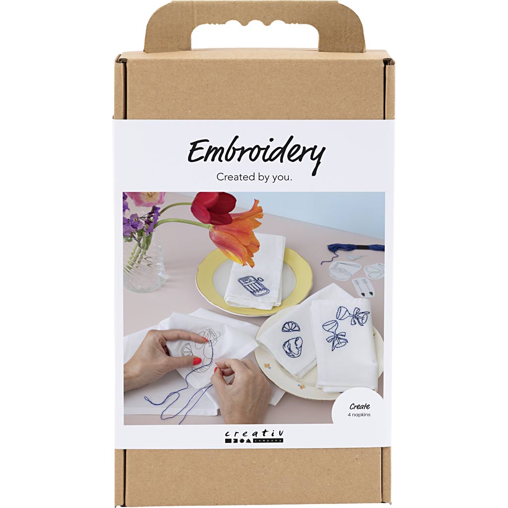 Craft Kit Embroidery - Off White Table Napkins