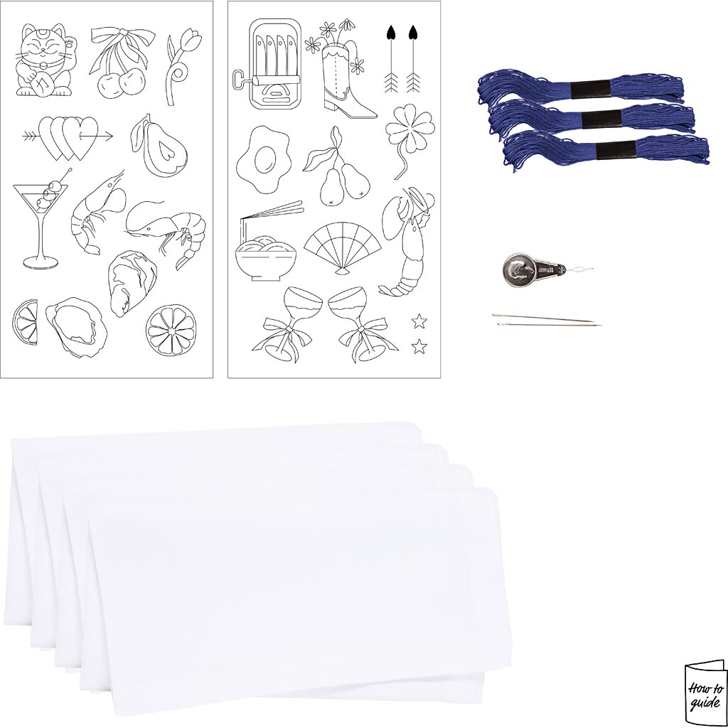 Craft Kit Embroidery - Off White Table Napkins