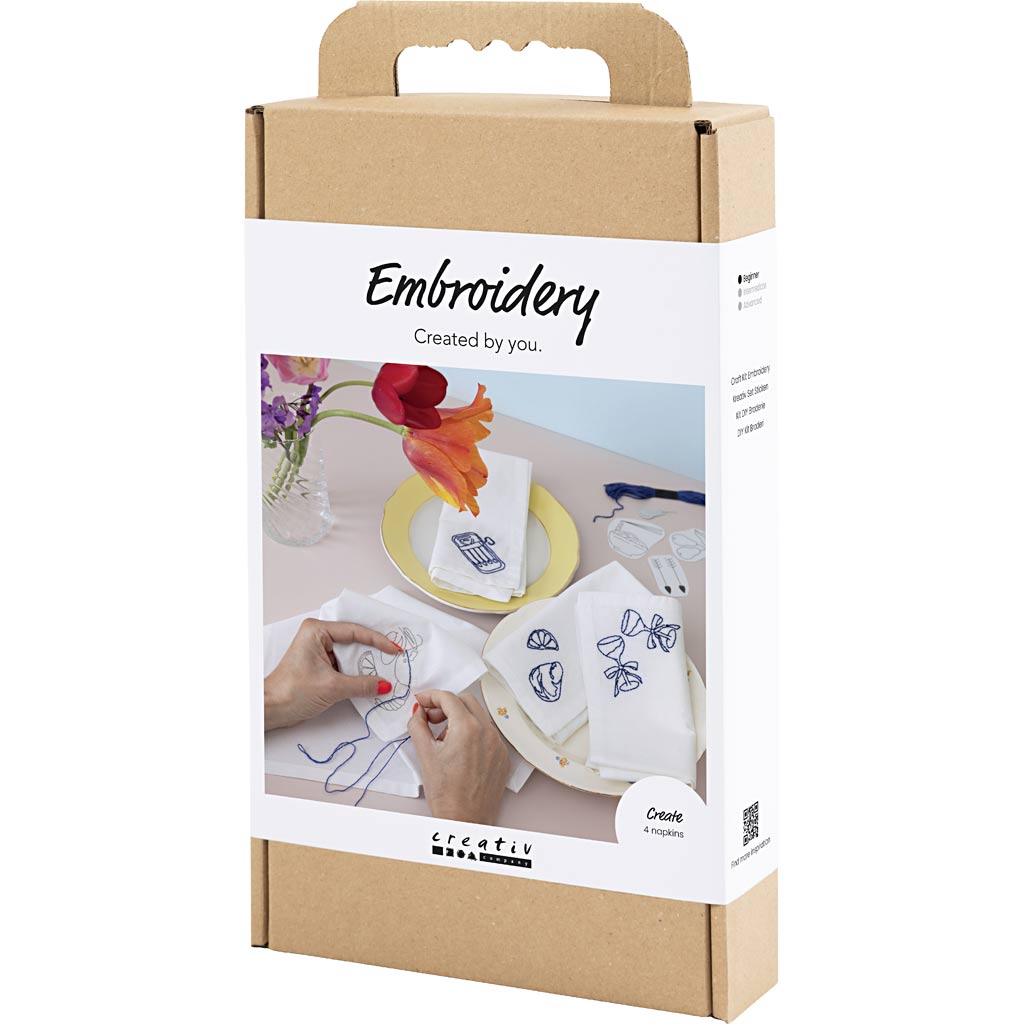 Craft Kit Embroidery - Off White Table Napkins