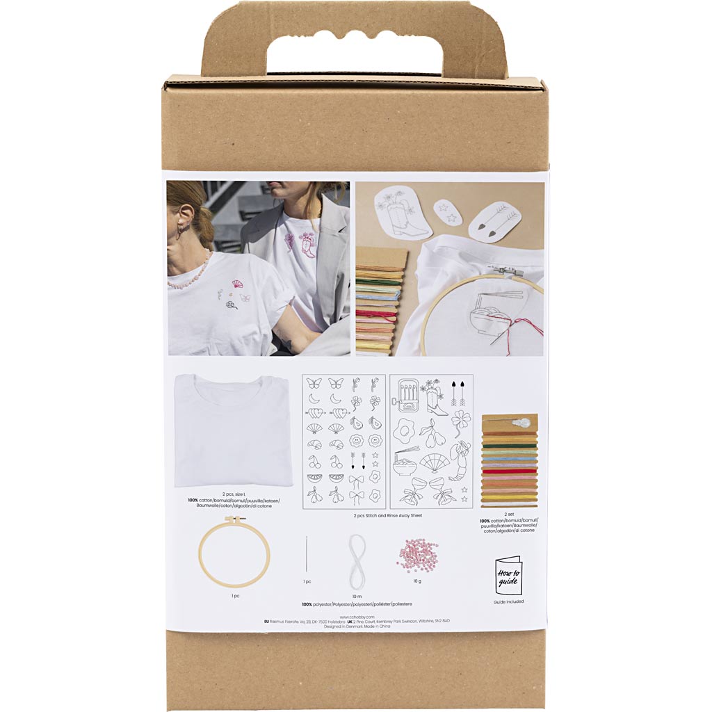 Craft Kit Embroidery - T-Shirt White